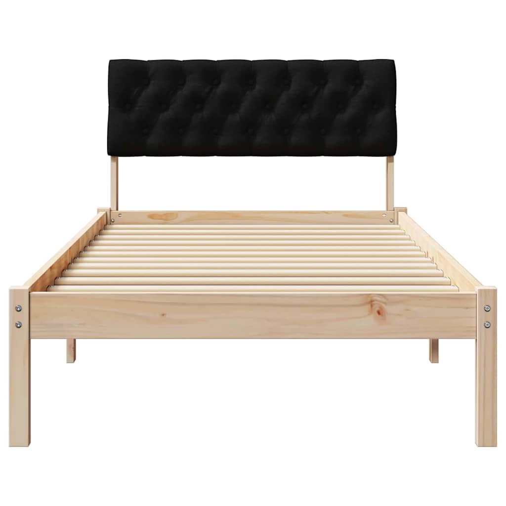 Rám Postele Hnědo-Černá 90 X 190 Cm Masivní Borovicové Dřevo