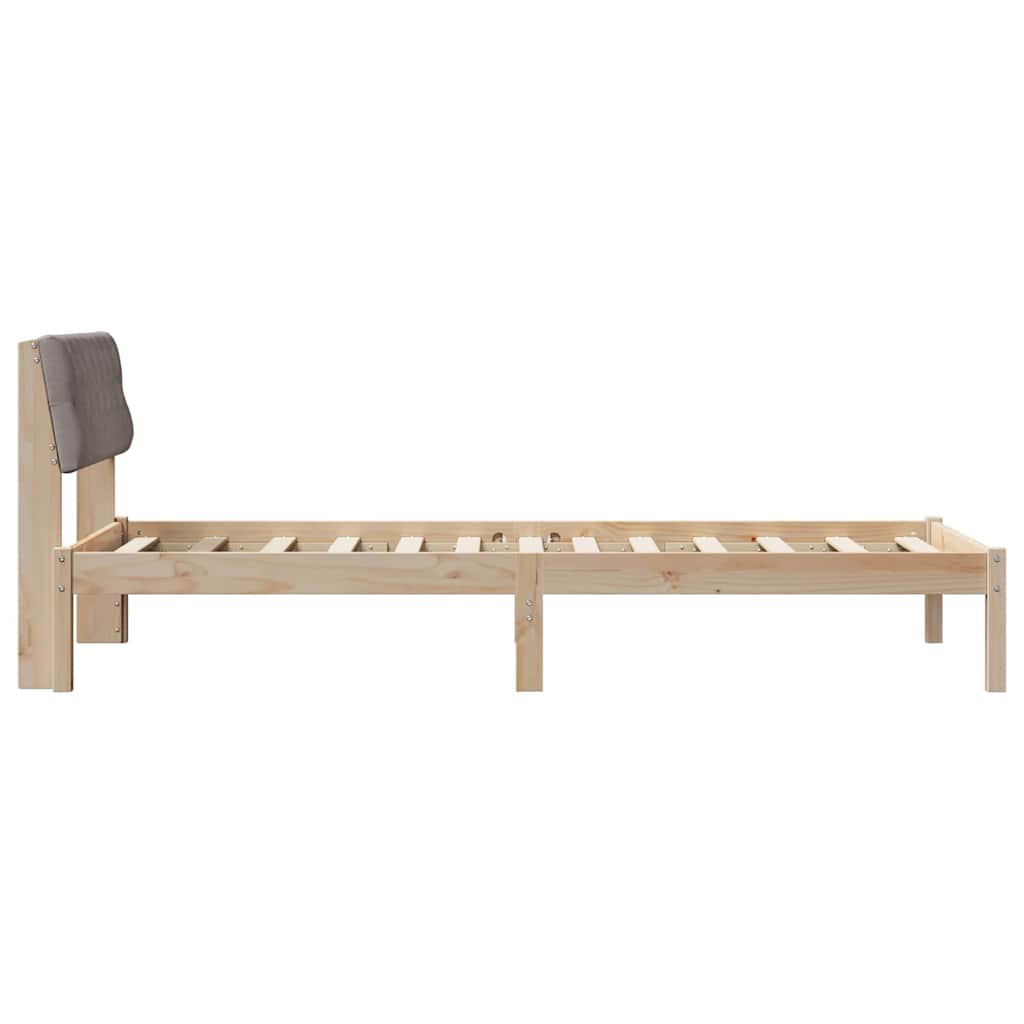 Rám Postele Hnědá A Taupe 90 X 190 Cm Masivní Borovicové Dřevo