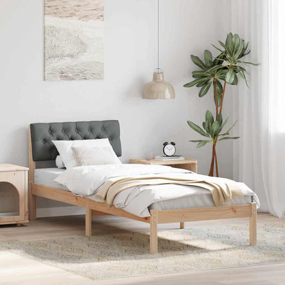 Rám Postele S Čelo Hnědá A Tmavě Šedá 75 X 190 Cm