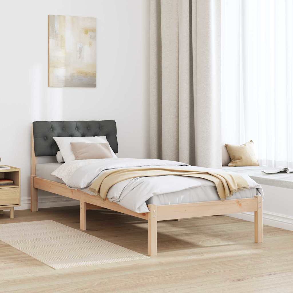 Rám Postele S Čelo Hnědá A Tmavě Šedá 75 X 190 Cm
