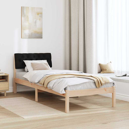Rám Postele Hnědo-Černá 75 X 190 Cm Masivní Borovicové Dřevo