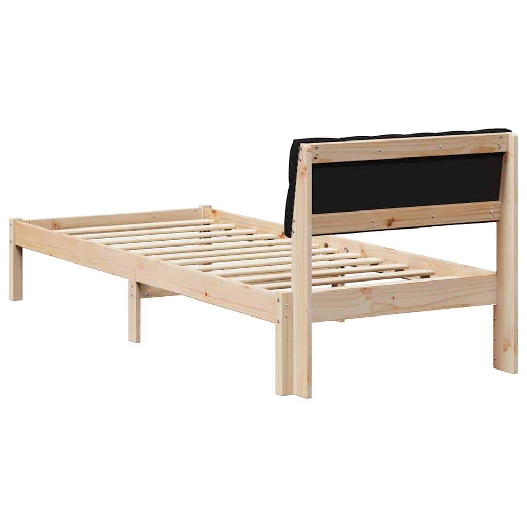 Rám Postele Hnědo-Černá 75 X 190 Cm Masivní Borovicové Dřevo