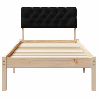 Rám Postele Hnědo-Černá 75 X 190 Cm Masivní Borovicové Dřevo