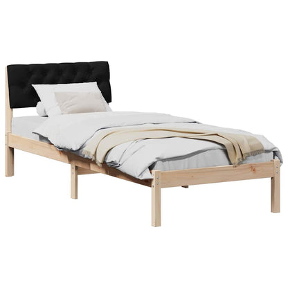 Rám Postele Hnědo-Černá 75 X 190 Cm Masivní Borovicové Dřevo