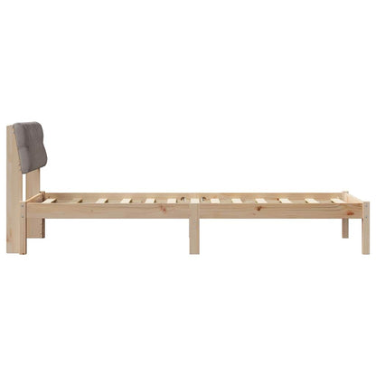 Rám Postele Hnědá A Taupe 75 X 190 Cm Masivní Borovicové Dřevo