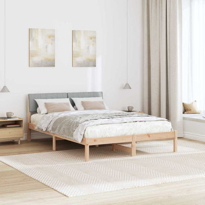 Rám Postele S Čelo Hnědá A Světlá Šedá 135 X 190 Cm