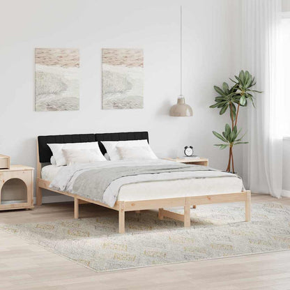 Rám Postele Hnědo-Černá 135 X 190 Cm Masivní Borovicové Dřevo