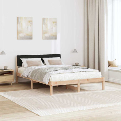 Rám Postele Hnědo-Černá 135 X 190 Cm Masivní Borovicové Dřevo