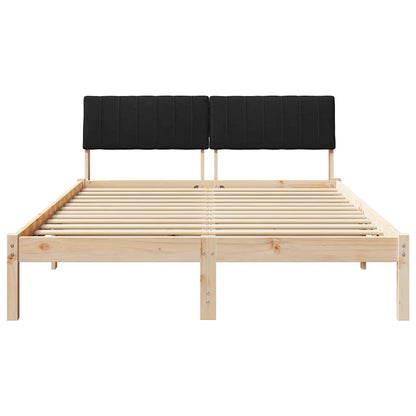 Rám Postele Hnědo-Černá 135 X 190 Cm Masivní Borovicové Dřevo