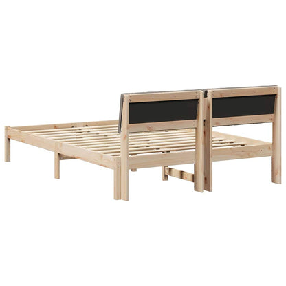 Rám Postele Hnědá A Taupe 135 X 190 Cm Masivní Borovicové Dřevo
