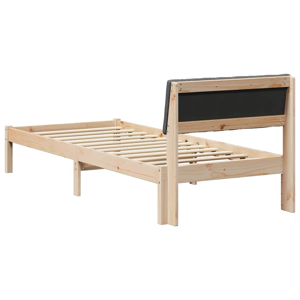 Rám Postele S Čelo Hnědá A Tmavě Šedá 75 X 190 Cm