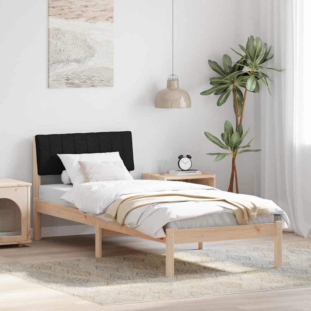 Rám Postele Hnědo-Černá 75 X 190 Cm Masivní Borovicové Dřevo