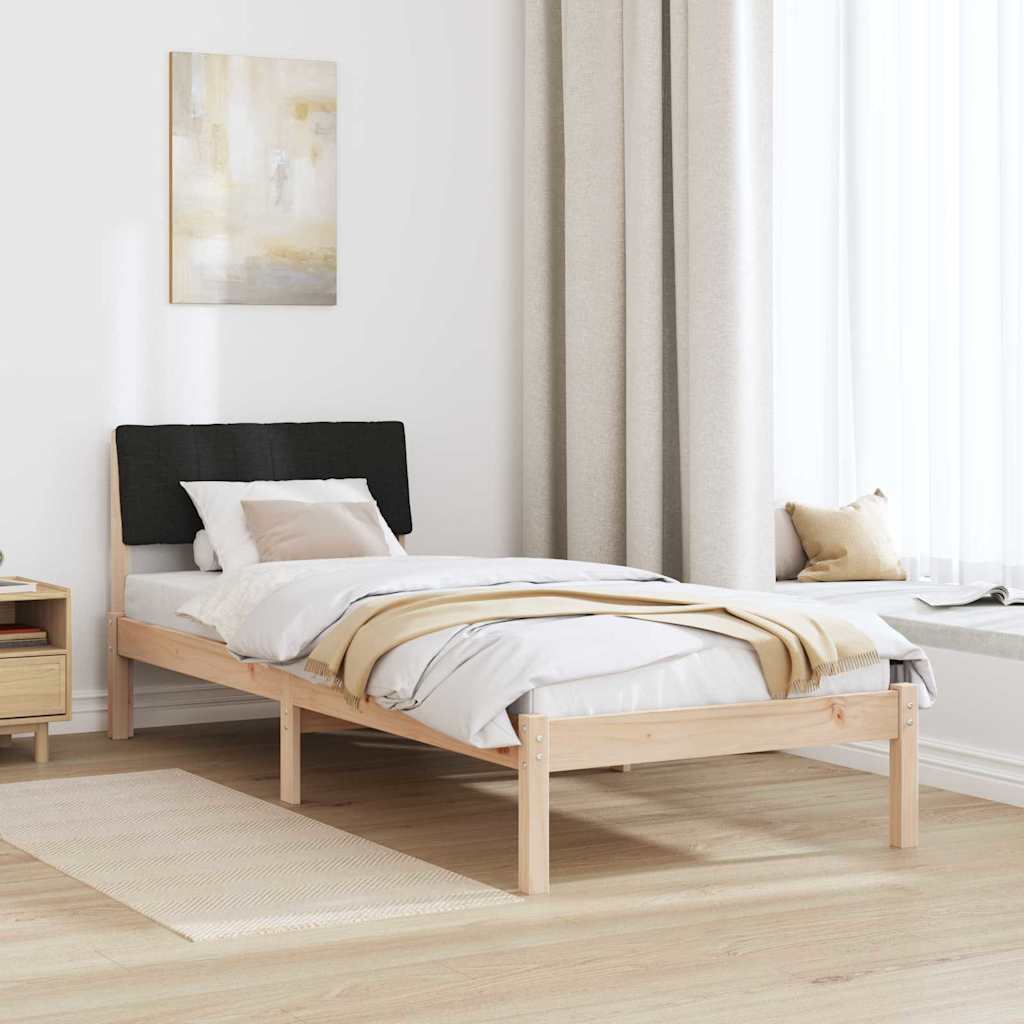 Rám Postele Hnědo-Černá 75 X 190 Cm Masivní Borovicové Dřevo
