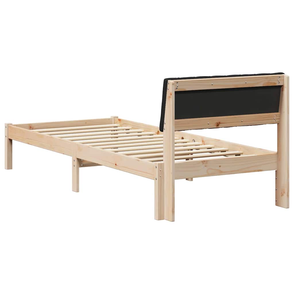 Rám Postele Hnědo-Černá 75 X 190 Cm Masivní Borovicové Dřevo