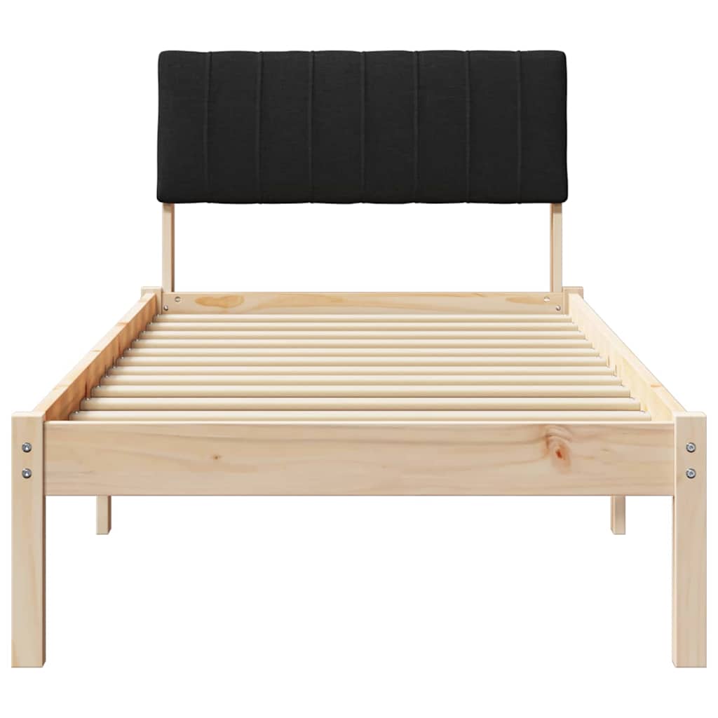 Rám Postele Hnědo-Černá 75 X 190 Cm Masivní Borovicové Dřevo