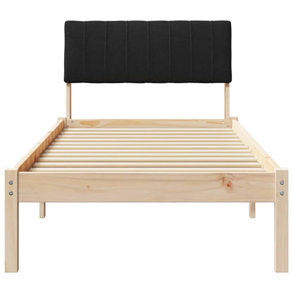 Rám Postele Hnědo-Černá 75 X 190 Cm Masivní Borovicové Dřevo