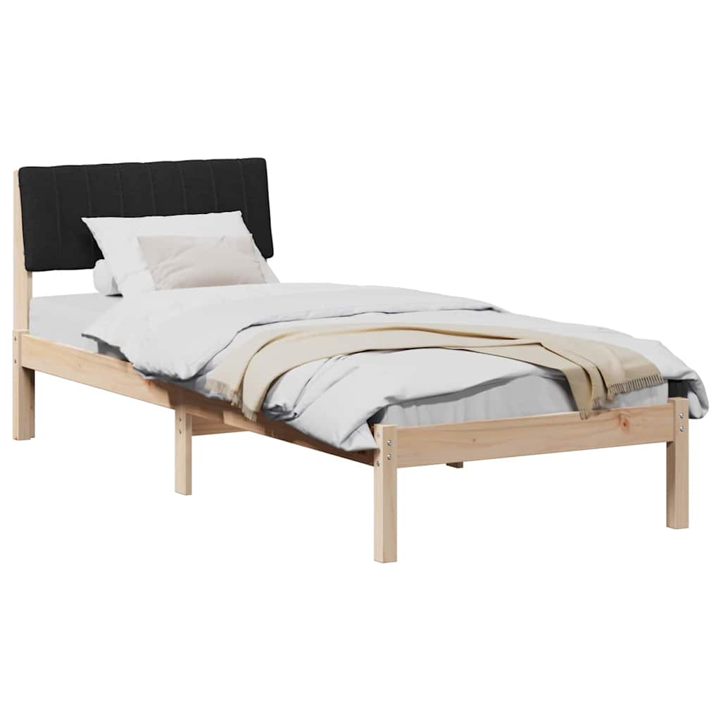 Rám Postele Hnědo-Černá 75 X 190 Cm Masivní Borovicové Dřevo