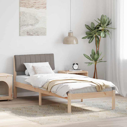 Rám Postele Hnědá A Taupe 75 X 190 Cm Masivní Borovicové Dřevo