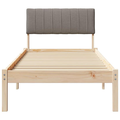 Rám Postele Hnědá A Taupe 75 X 190 Cm Masivní Borovicové Dřevo