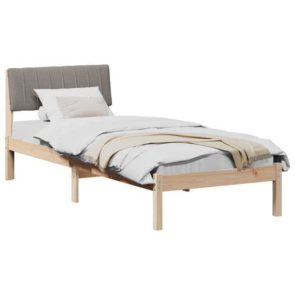 Rám Postele Hnědá A Taupe 75 X 190 Cm Masivní Borovicové Dřevo