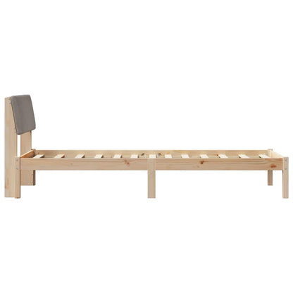 Rám Postele Hnědá A Taupe 75 X 190 Cm Masivní Borovicové Dřevo