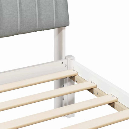 Rám Postele S Čelo Bílá A Světle Šedá 75 X 190 Cm
