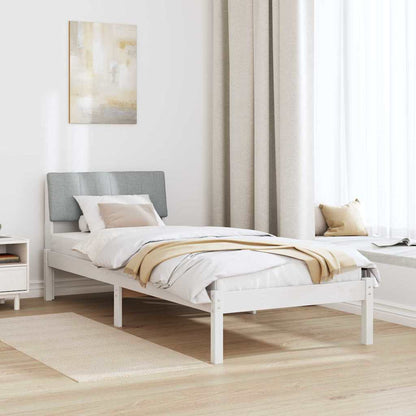 Rám Postele S Čelo Bílá A Světle Šedá 75 X 190 Cm