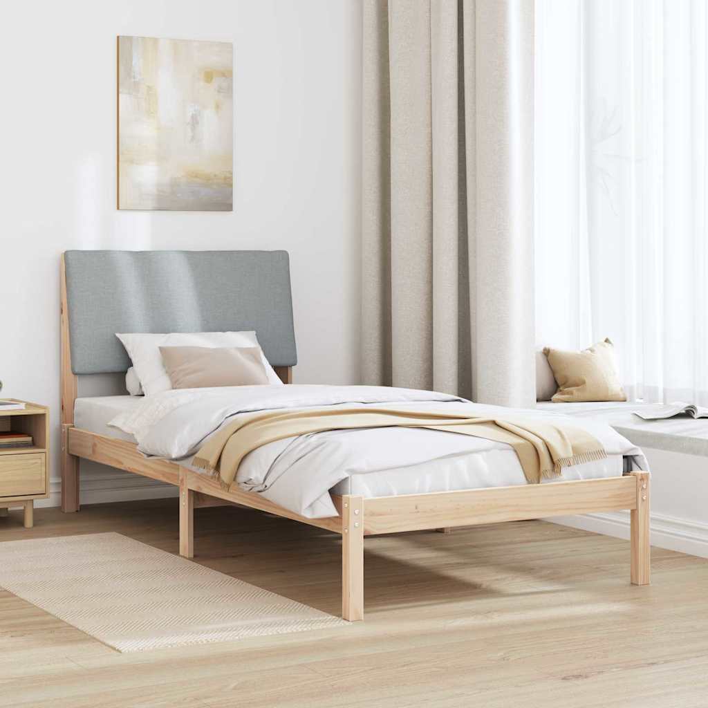 Rám Postele S Čelo Hnědá A Světlá Šedá 100 X 200 Cm