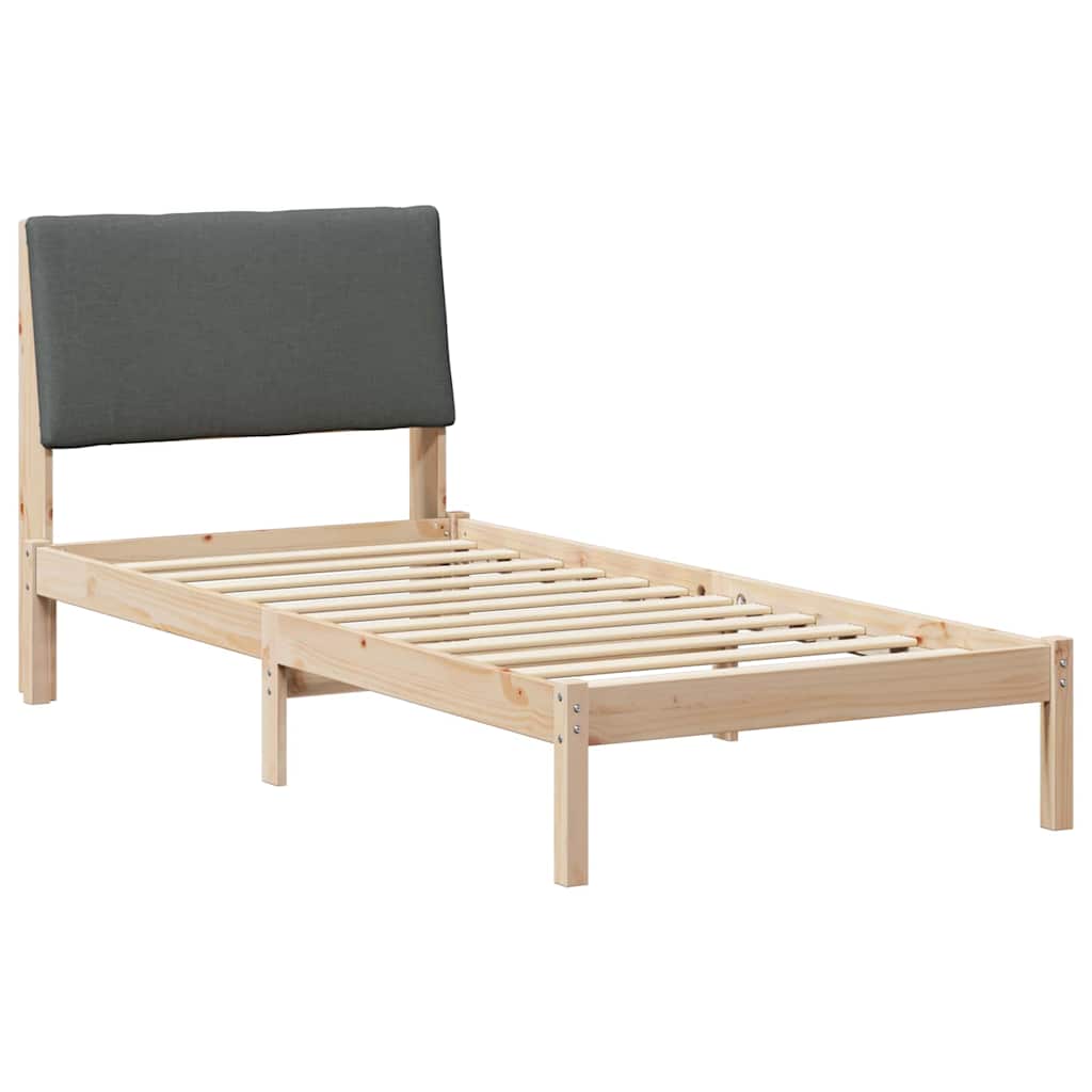 Rám Postele S Čelo Hnědá A Tmavě Šedá 100 X 200 Cm