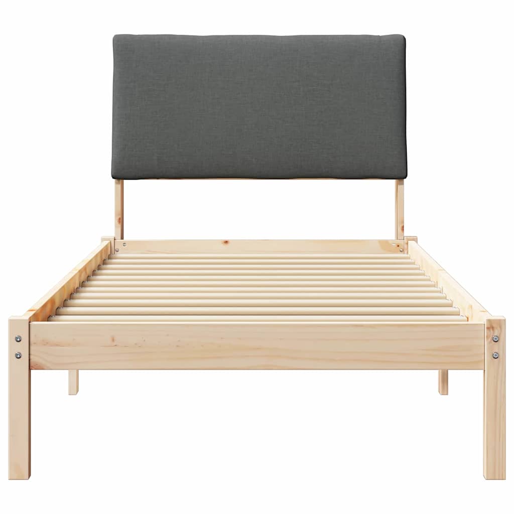 Rám Postele S Čelo Hnědá A Tmavě Šedá 100 X 200 Cm