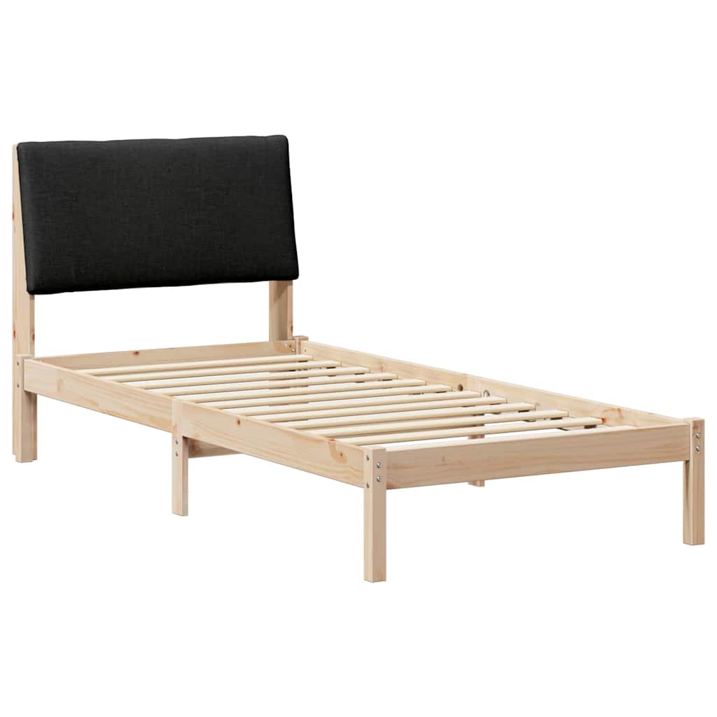 Rám Postele Hnědo-Černá 100 X 200 Cm Masivní Borovicové Dřevo