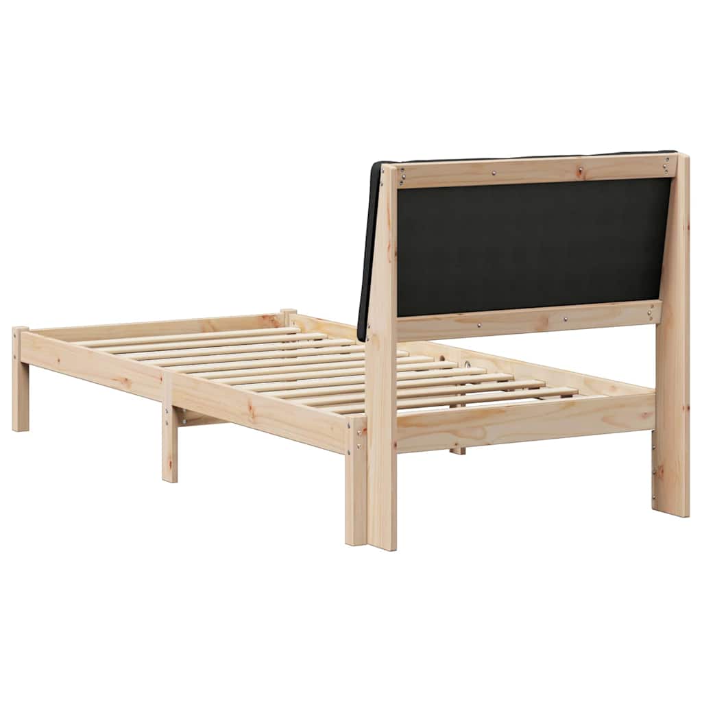 Rám Postele Hnědo-Černá 100 X 200 Cm Masivní Borovicové Dřevo