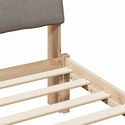 Rám Postele Hnědá A Taupe 100 X 200 Cm Masivní Borovicové Dřevo