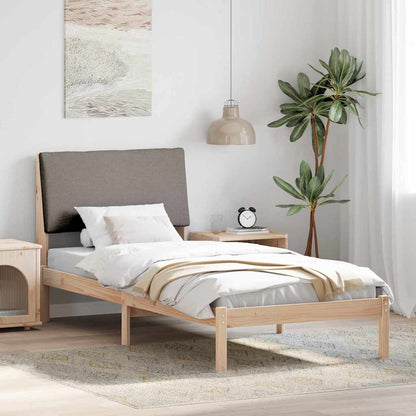 Rám Postele Hnědá A Taupe 100 X 200 Cm Masivní Borovicové Dřevo