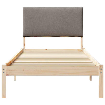 Rám Postele Hnědá A Taupe 100 X 200 Cm Masivní Borovicové Dřevo
