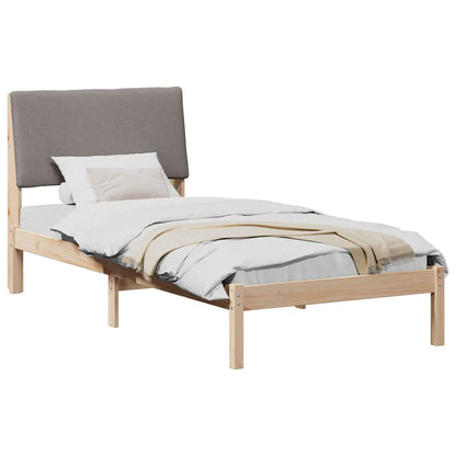 Rám Postele Hnědá A Taupe 100 X 200 Cm Masivní Borovicové Dřevo