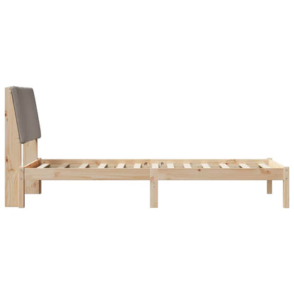 Rám Postele Hnědá A Taupe 100 X 200 Cm Masivní Borovicové Dřevo