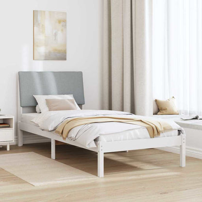 Rám Postele S Čelo Bílá A Světle Šedá 100 X 200 Cm