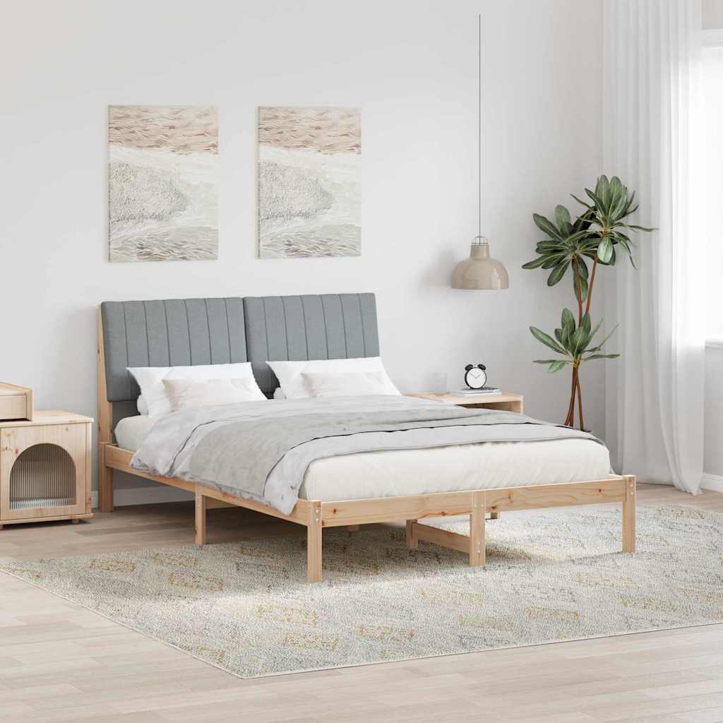 Rám Postele S Čelo Hnědá 135 X 190 Cm Masivní Borové Dřevo
