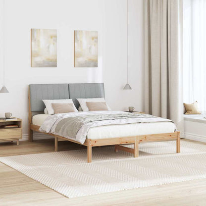Rám Postele S Čelo Hnědá 135 X 190 Cm Masivní Borové Dřevo