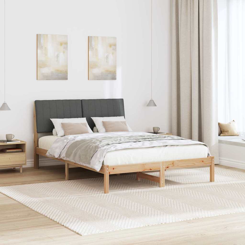 Rám Postele S Čelo Hnědá 135 X 190 Cm Masivní Borové Dřevo