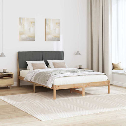 Rám Postele S Čelo Hnědá 135 X 190 Cm Masivní Borové Dřevo