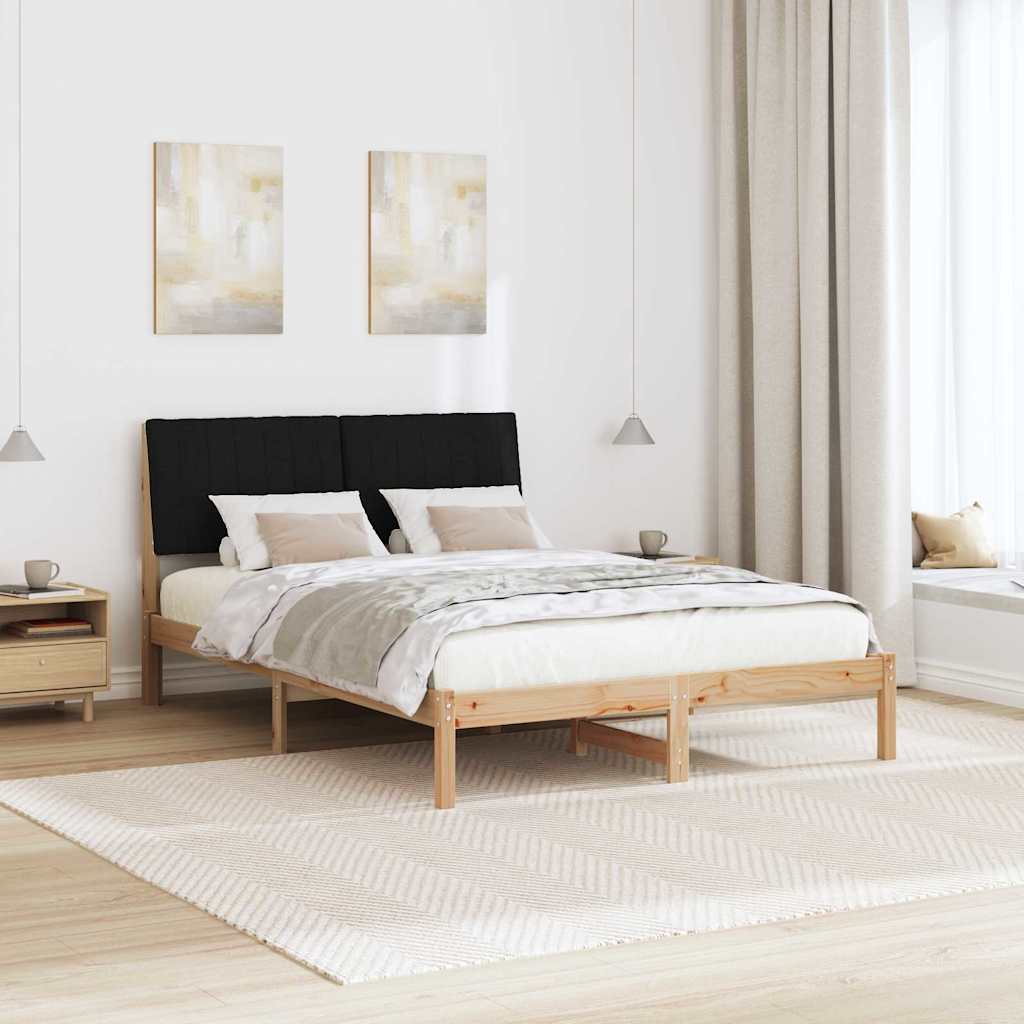 Rám Postele S Čelo Hnědá 135 X 190 Cm Masivní Borové Dřevo