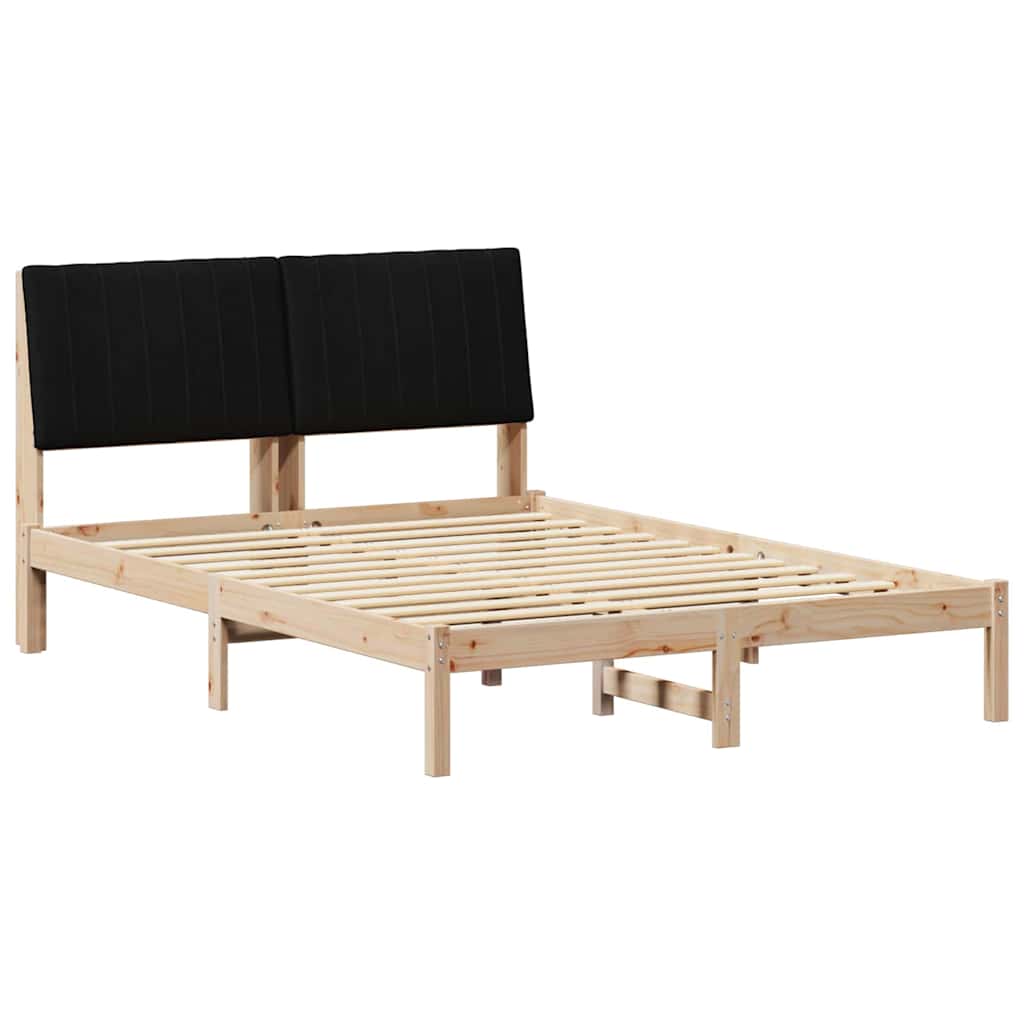 Rám Postele S Čelo Hnědá 135 X 190 Cm Masivní Borové Dřevo