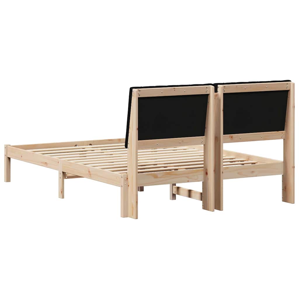 Rám Postele S Čelo Hnědá 135 X 190 Cm Masivní Borové Dřevo