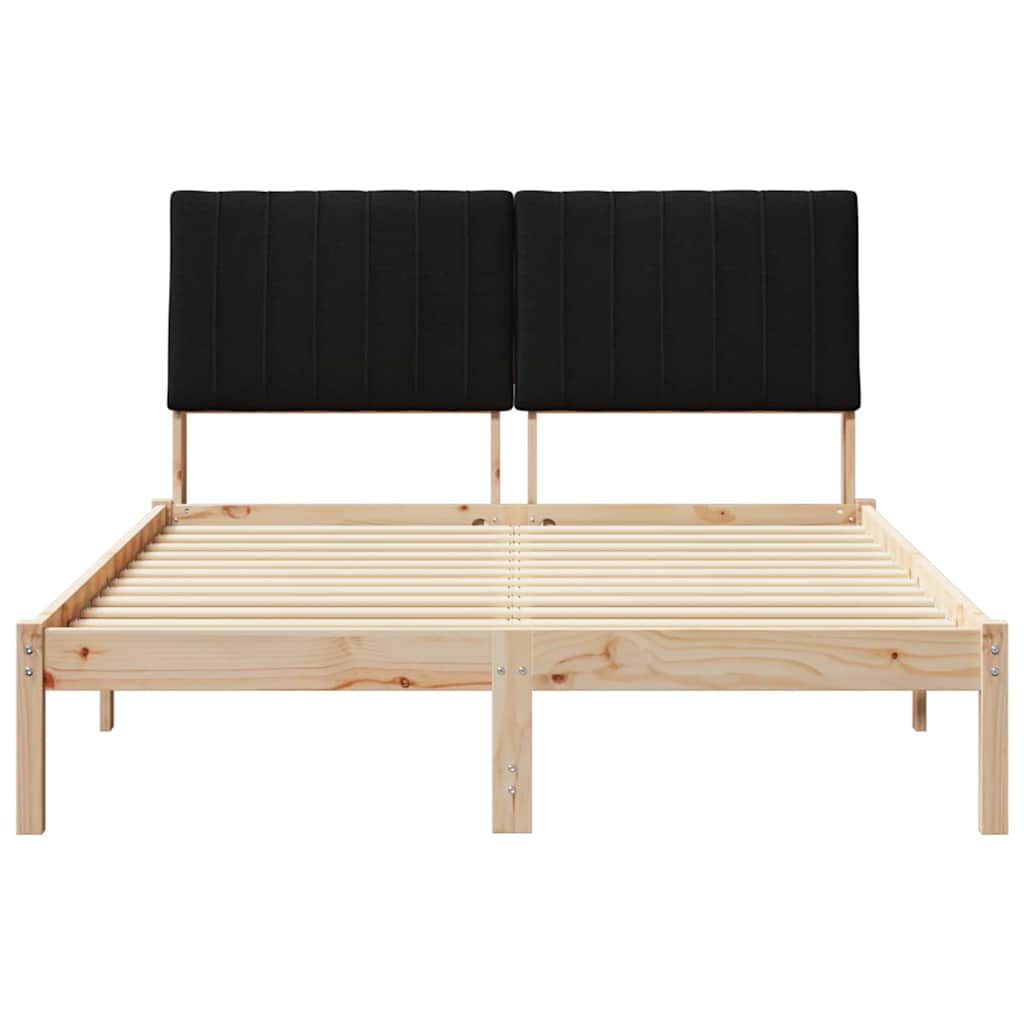 Rám Postele S Čelo Hnědá 135 X 190 Cm Masivní Borové Dřevo