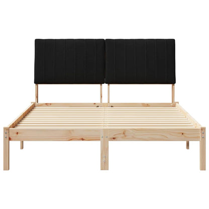 Rám Postele S Čelo Hnědá 135 X 190 Cm Masivní Borové Dřevo