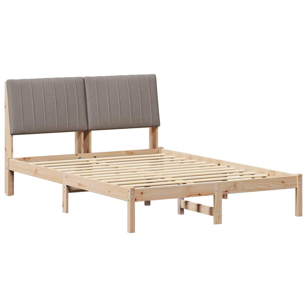Rám Postele S Čelo Hnědá 135 X 190 Cm Masivní Borové Dřevo