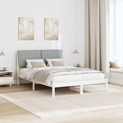 Rám Postele S Čelo Bílá 135 X 190 Cm Masivní Borové Dřevo