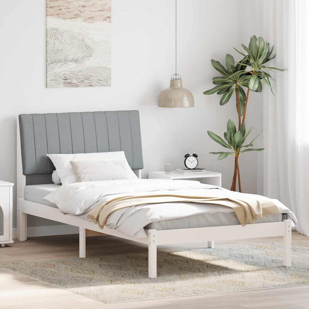 Rám Postele S Čelo Bílá 100 X 200 Cm Masivní Borové Dřevo